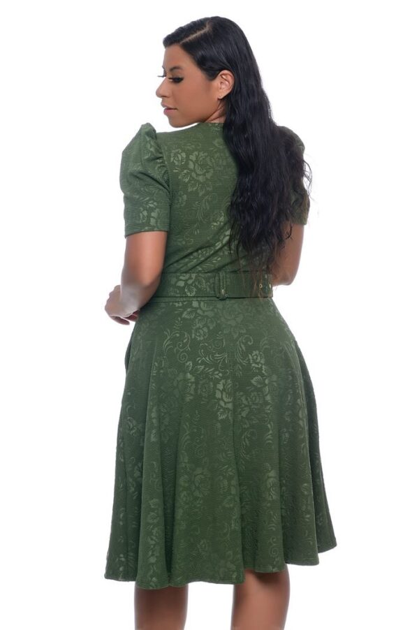 Vestido Valentina c/ Cinto Verde Militar - Imagem 6