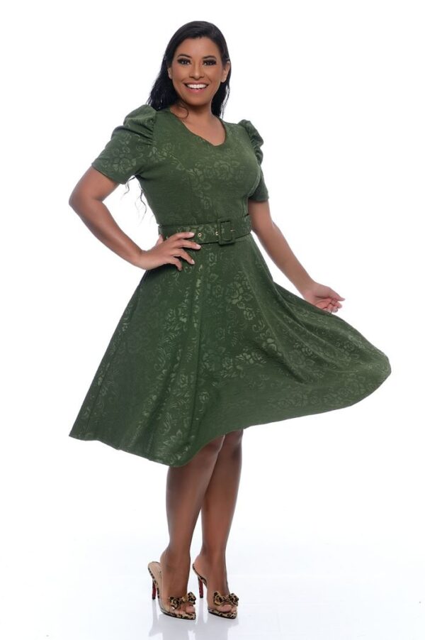 Vestido Valentina c/ Cinto Verde Militar - Imagem 10