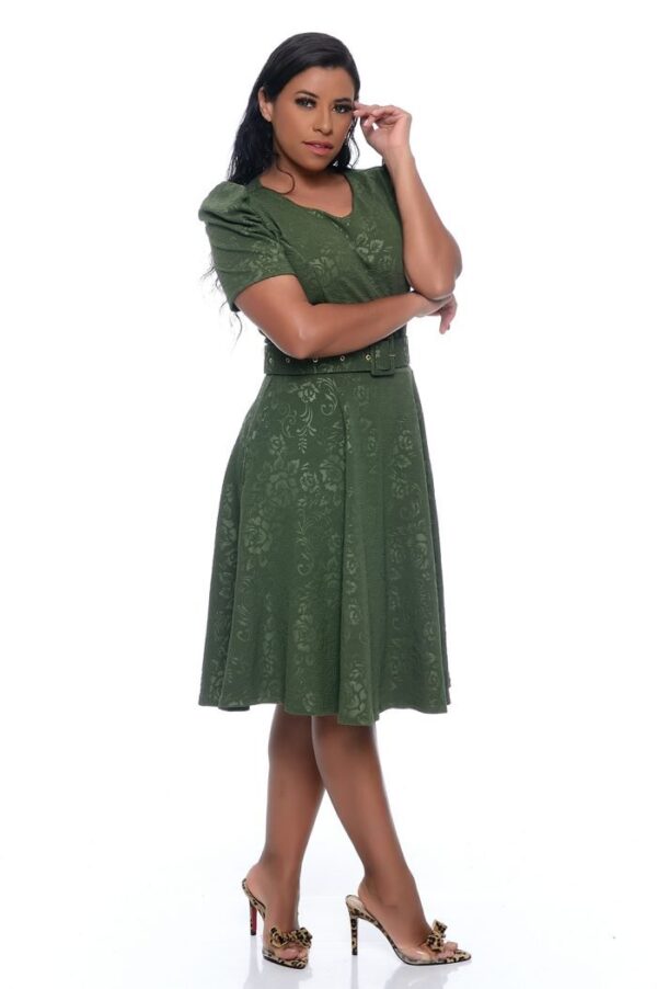 Vestido Valentina c/ Cinto Verde Militar - Imagem 8