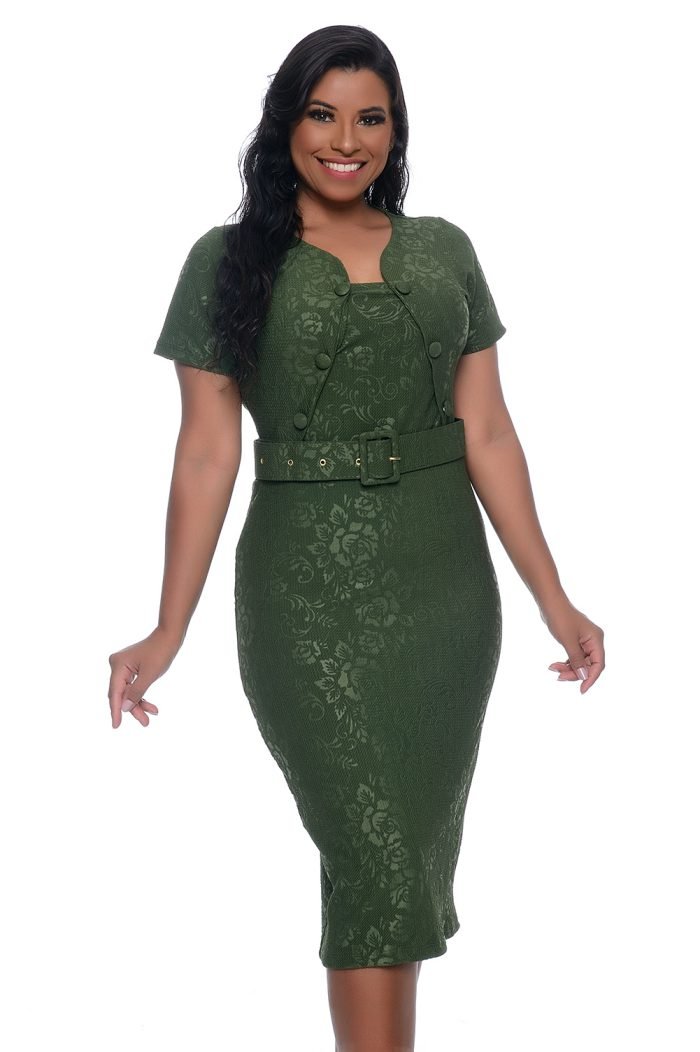 Vestido Karina Verde Militar - Imagem 8