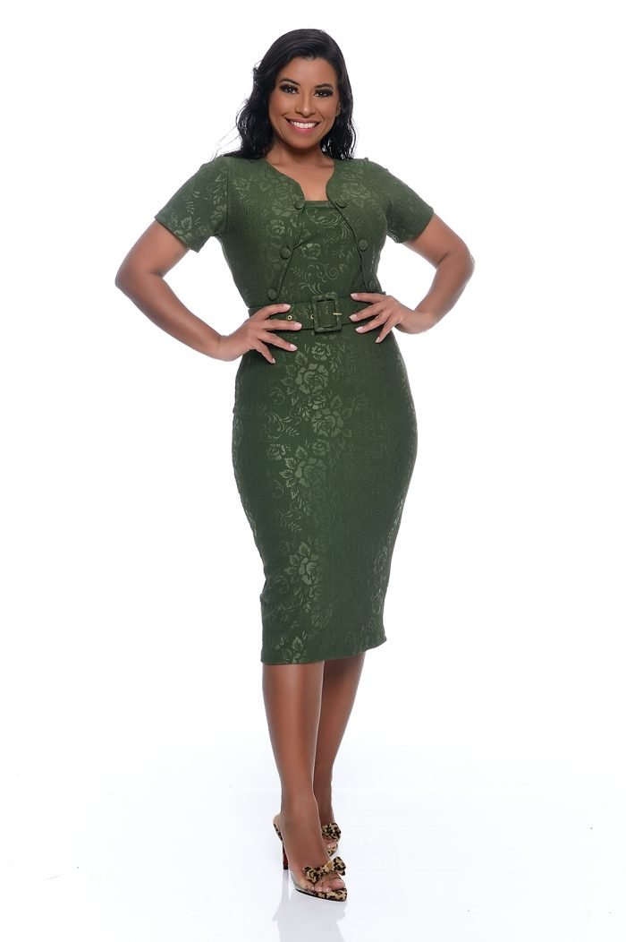 Vestido Karina Verde Militar - Imagem 6