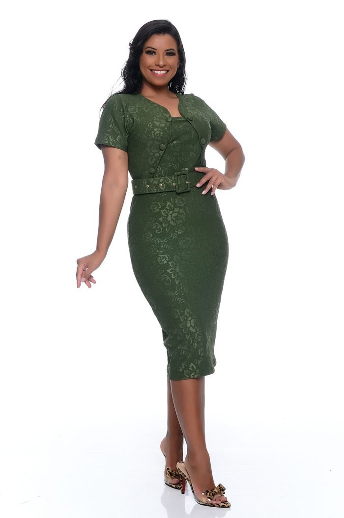 Vestido Karina Verde Militar