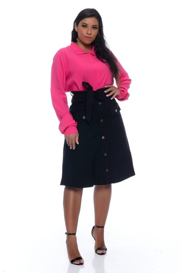 Camisa Helena em Viscolinho Pink - Imagem 7