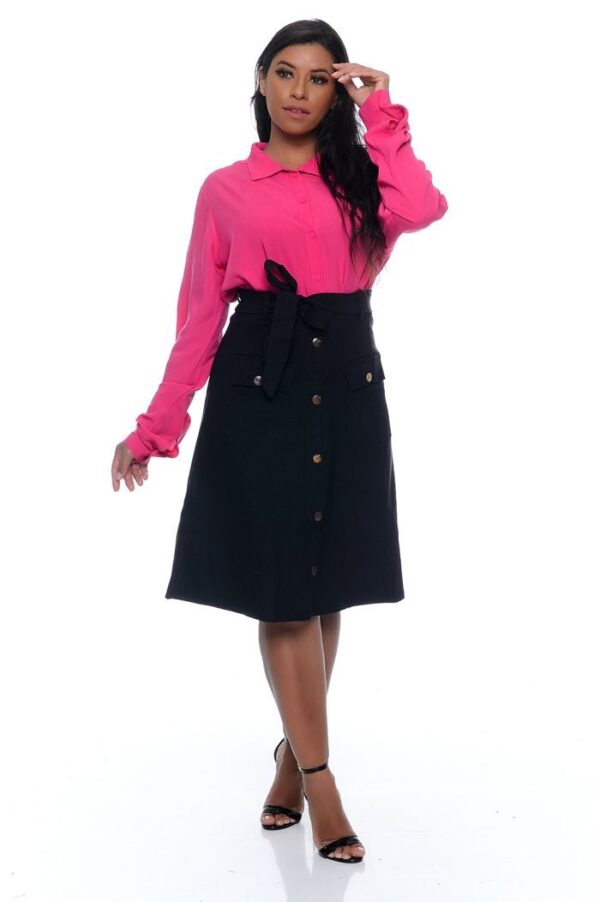 Camisa Helena em Viscolinho Pink - Imagem 6