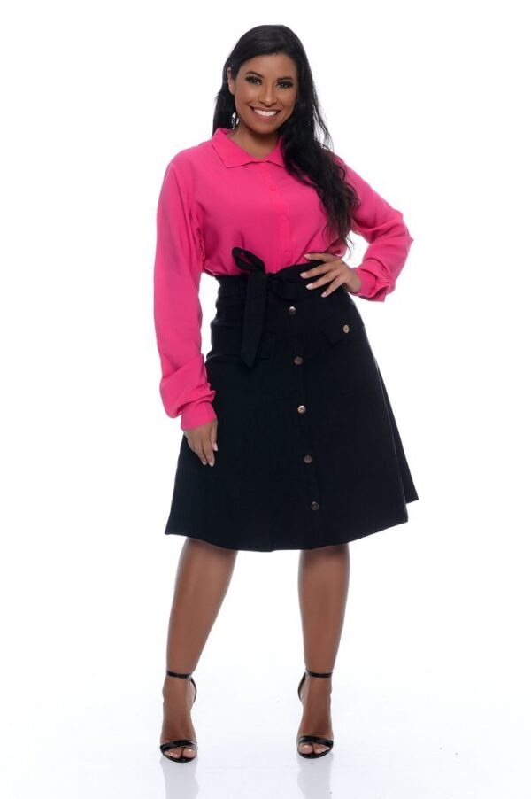 Camisa Helena em Viscolinho Pink - Imagem 4