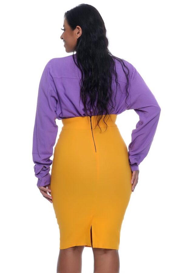 Camisa Helena em Viscolinho Lilás/Roxo - Imagem 9