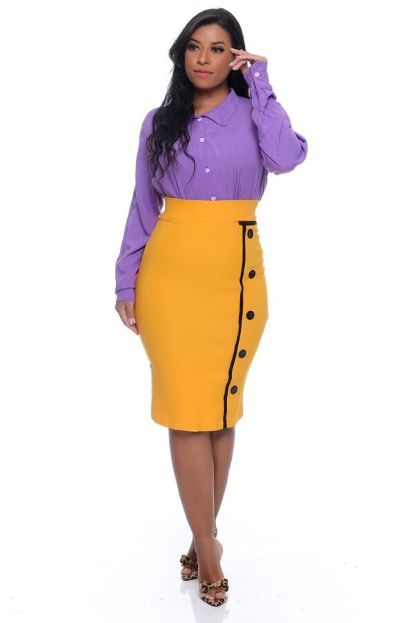 Camisa Helena em Viscolinho Lilás/Roxo - Imagem 7