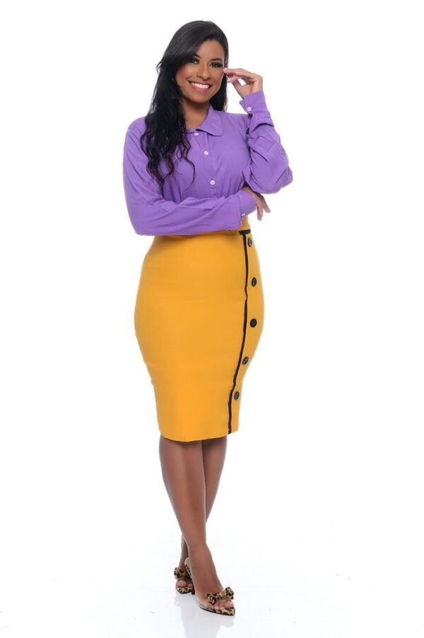 Camisa Helena em Viscolinho Lilás/Roxo - Imagem 3