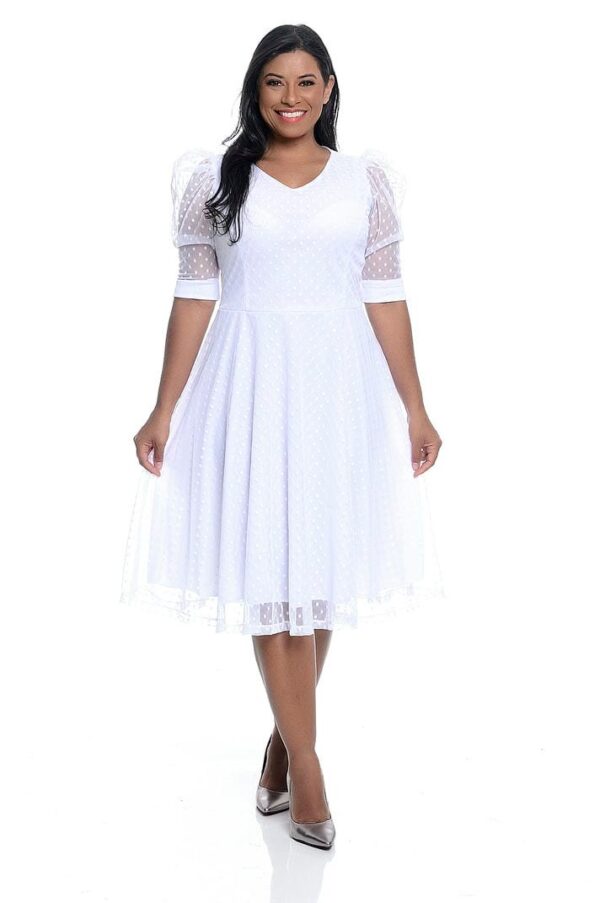 Vestido Thalita Branco Com Cinto - Imagem 9