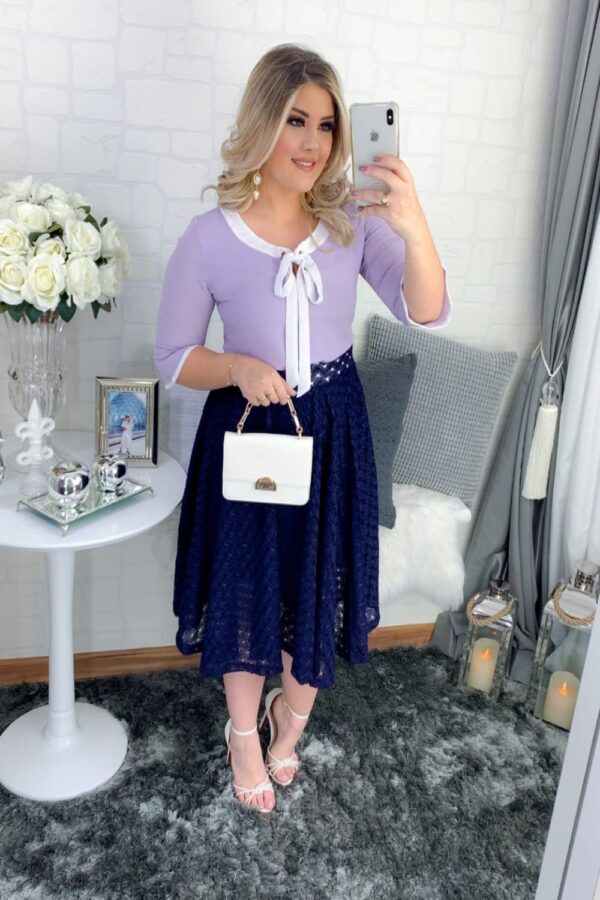 Blusa Maysa Lilás/Branco - Imagem 2