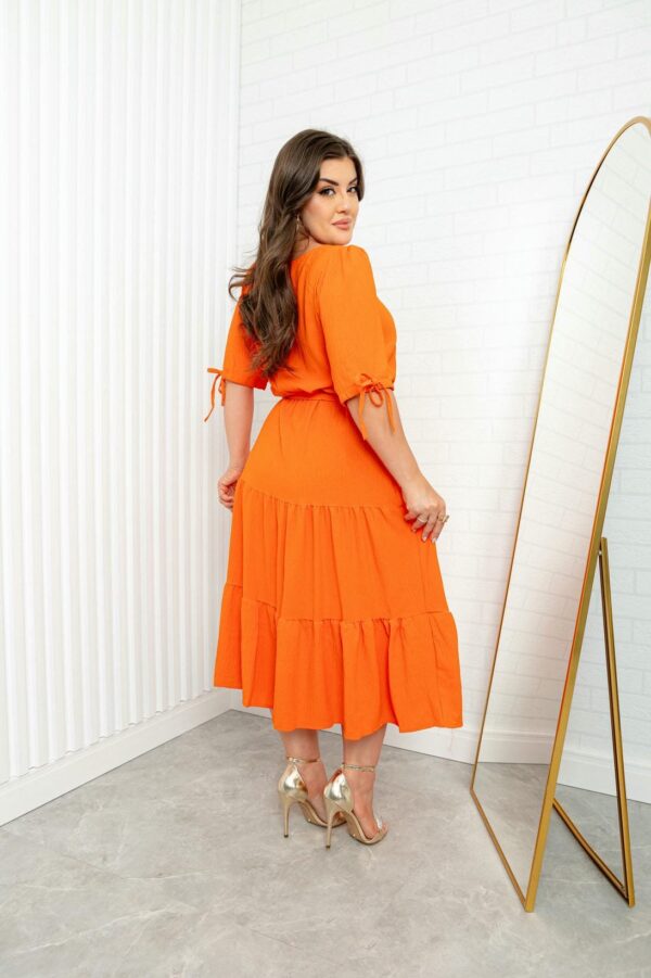 Vestido Três Maria Laranja Com Cinto Faixa - Imagem 3