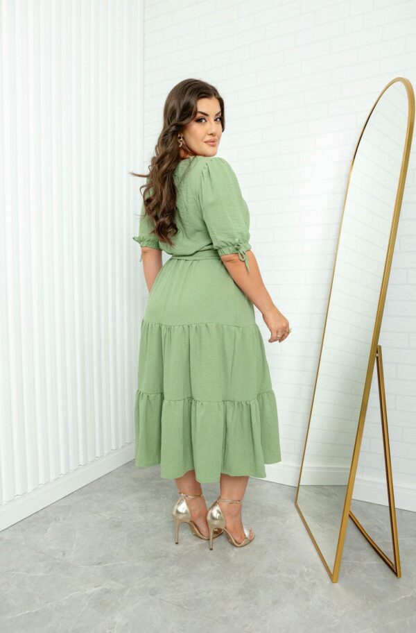 Vestido Três Maria Verde Menta Com Cinto Faixa - Imagem 2