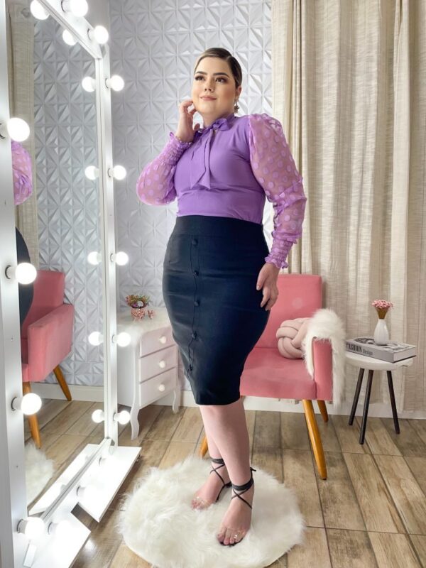 Blusa Kira Manga Longa/Tule - Imagem 6