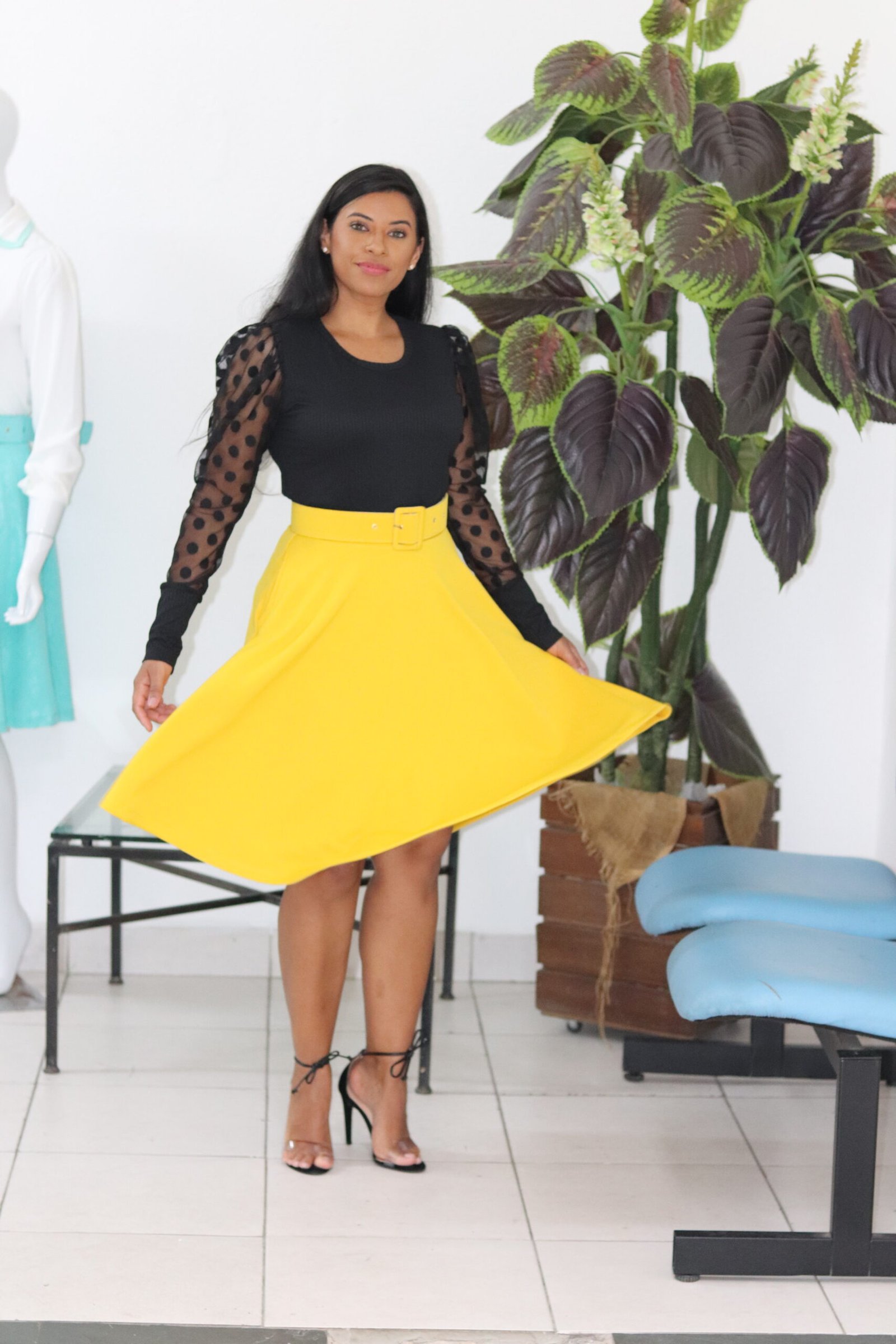 Saia Vanessa c/ Cinto Mostarda - Imagem 4