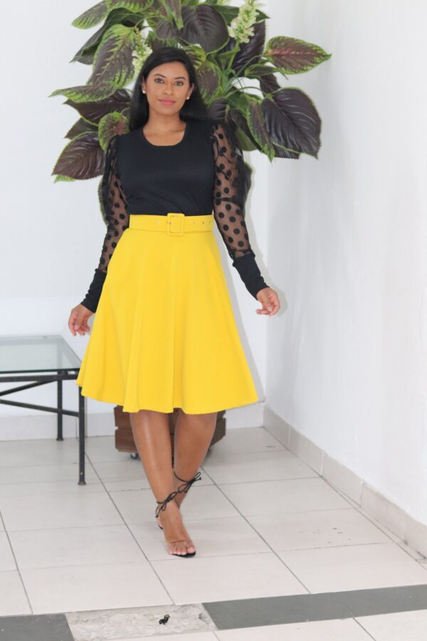 Saia Vanessa c/ Cinto Mostarda - Imagem 3