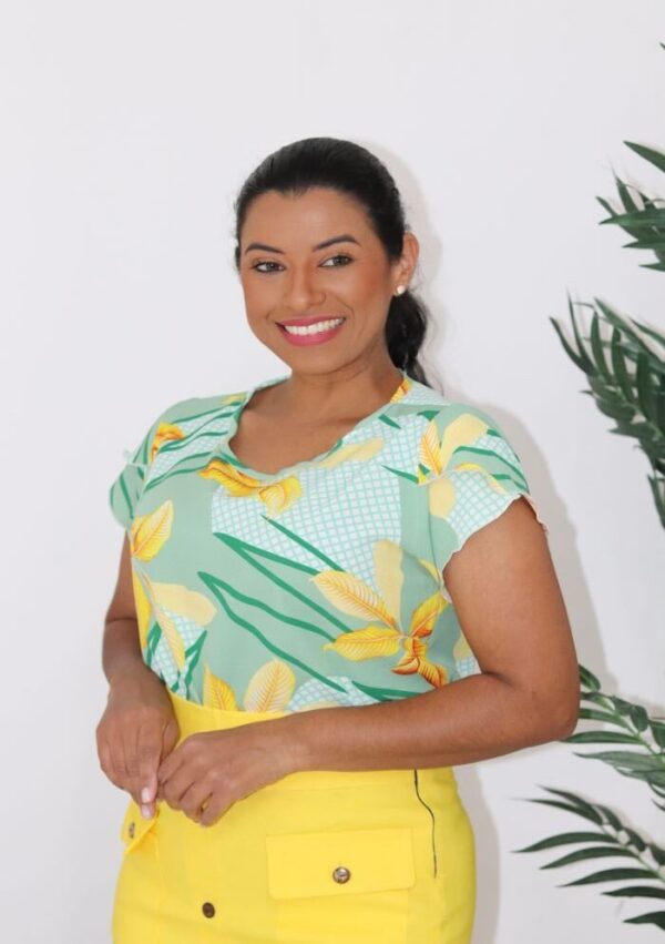 Blusa Mirella Estampada Amarelo/Verde - Imagem 16