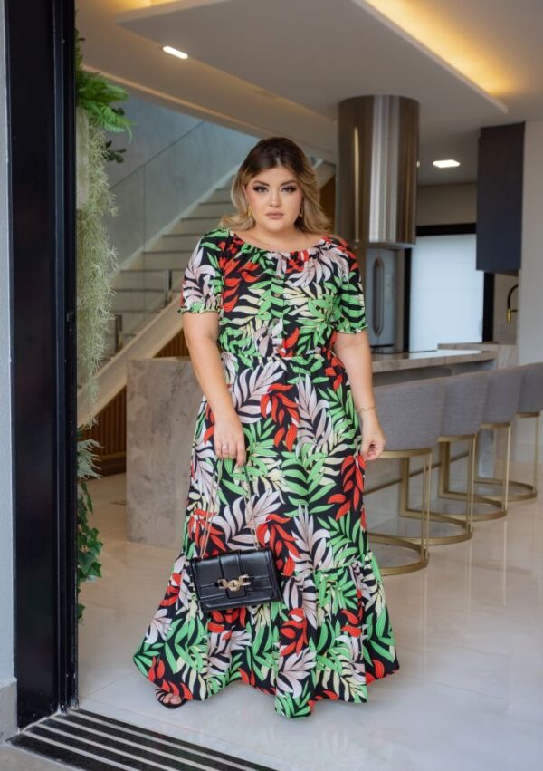Vestido Longo Cecilia/ Folhagem - Imagem 4
