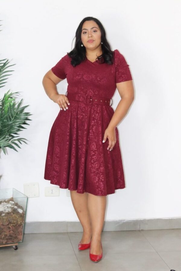 Vestido Valentina c/ Cinto Vinho