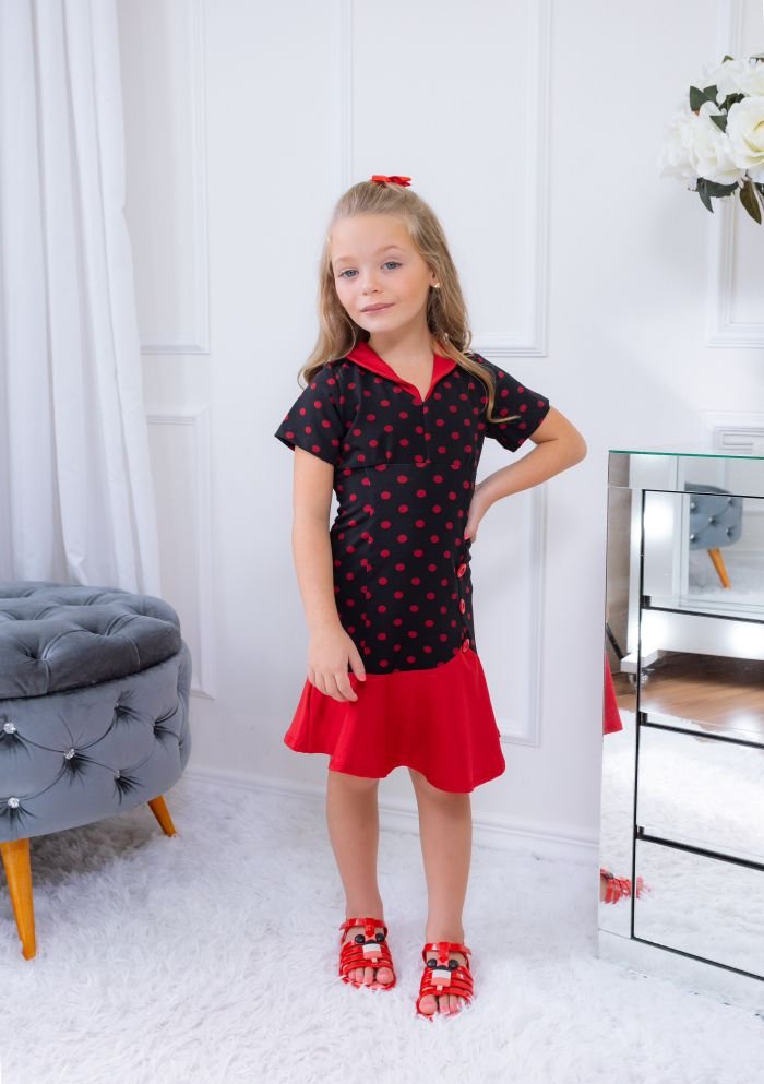 Vestido Polyana Preto/Vermelho - Imagem 5