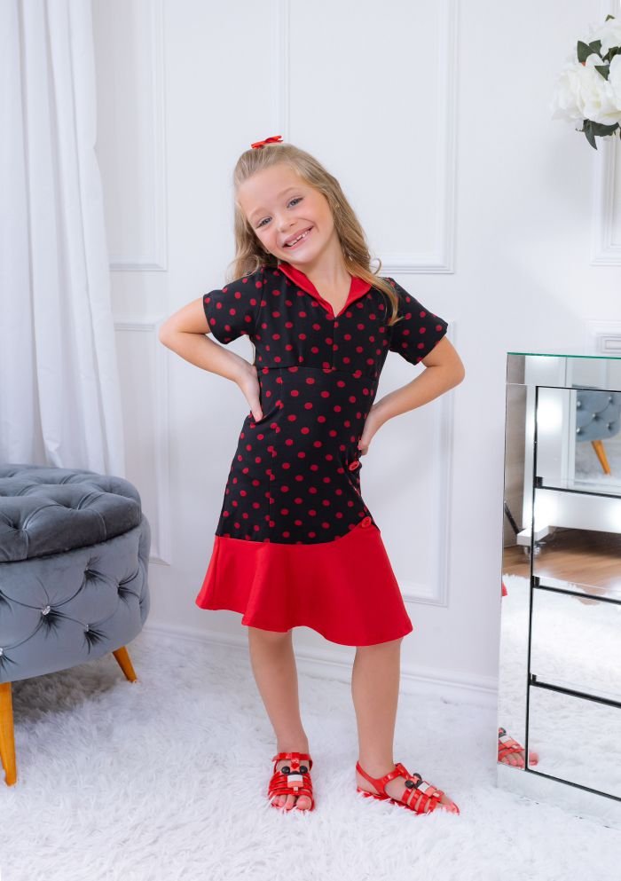 Vestido Polyana Preto/Vermelho