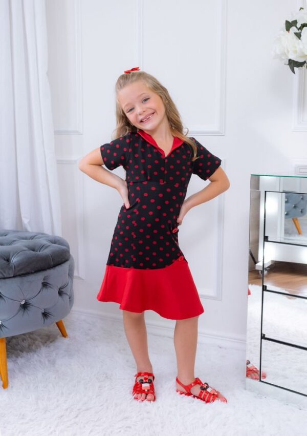Vestido Polyana Preto/Vermelho - Imagem 3