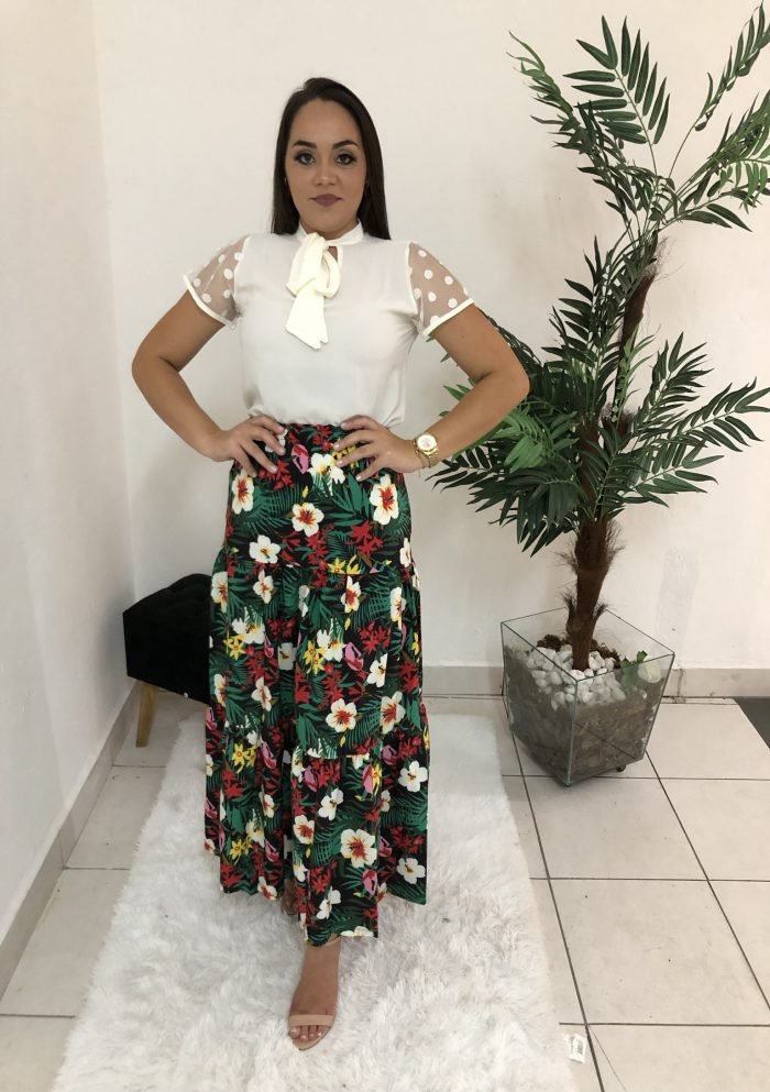 Saia Três Marias / Estampa Verde