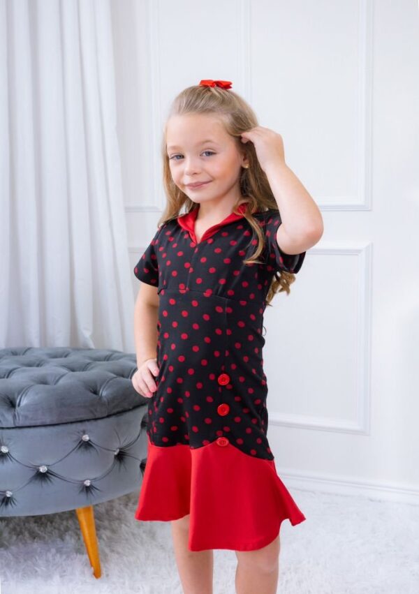 Vestido Polyana Preto/Vermelho - Imagem 2