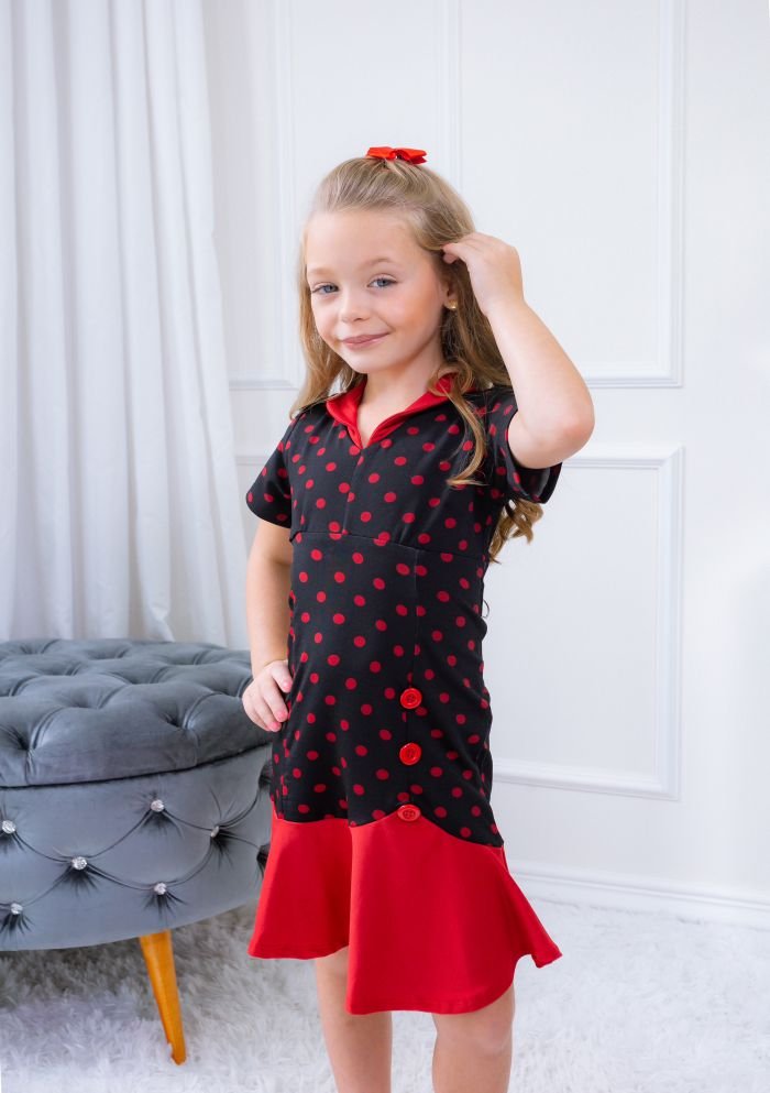 Vestido Polyana Preto/Vermelho - Imagem 2