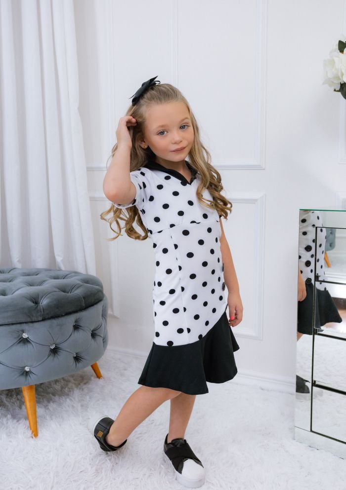 Vestido Polyana Branco/Preto