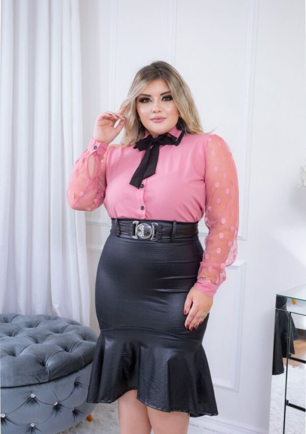 Camisa Fernanda Manga Longa Roze