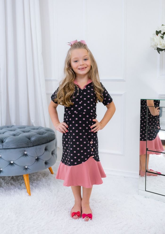 Vestido Polyana Preto/Roze - Imagem 3