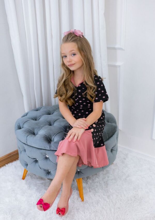 Vestido Polyana Preto/Roze - Imagem 2