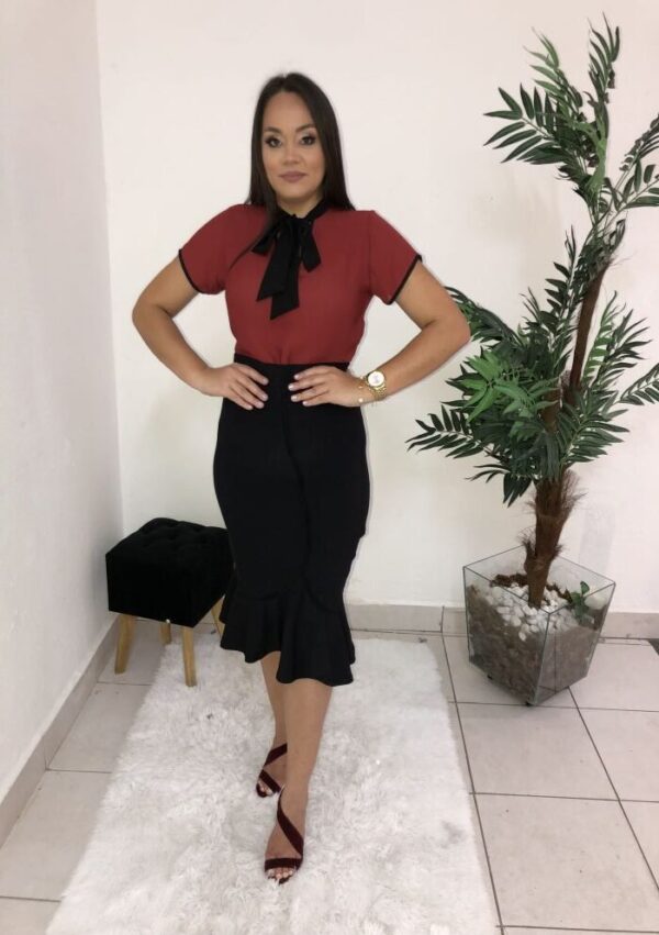Blusa Mirela Vinho/Preto - Imagem 6