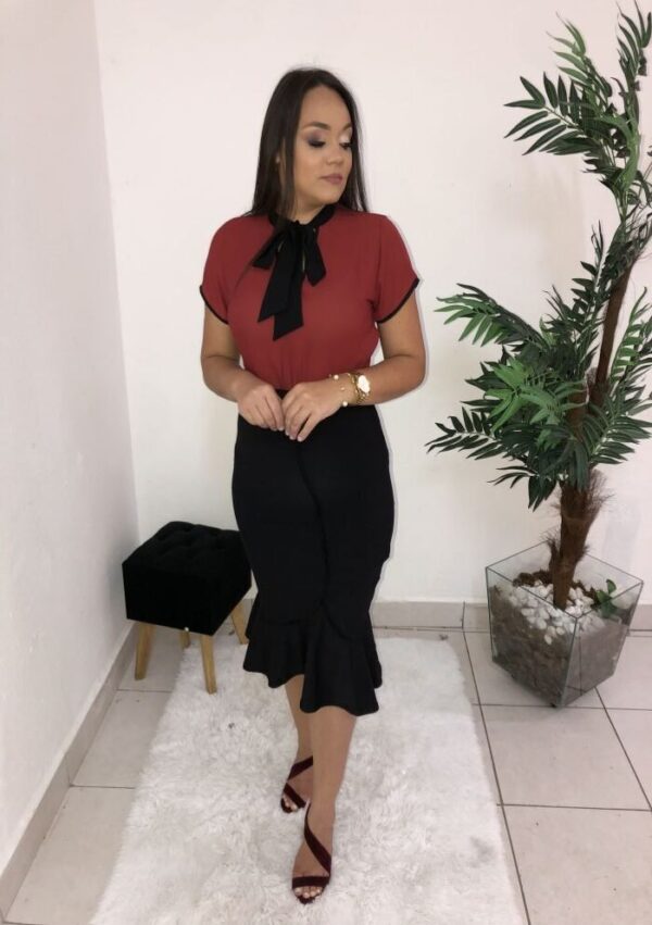 Blusa Mirela Vinho/Preto - Imagem 5