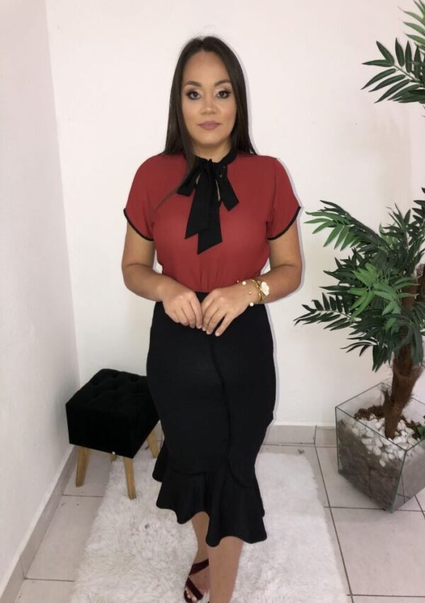 Blusa Mirela Vinho/Preto - Imagem 4