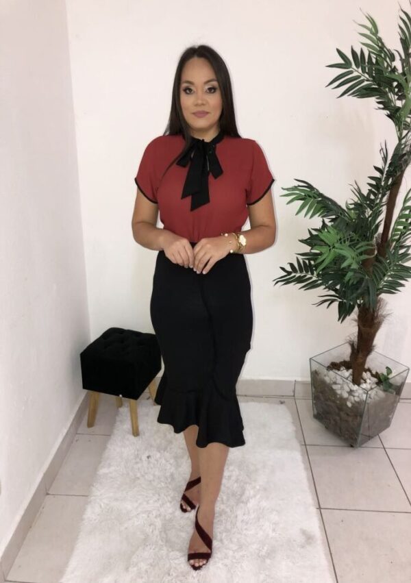 Blusa Mirela Vinho/Preto - Imagem 3