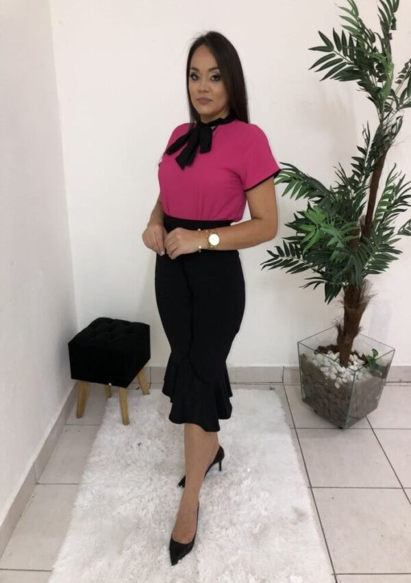 blusa Mirela pink/preto - Imagem 4