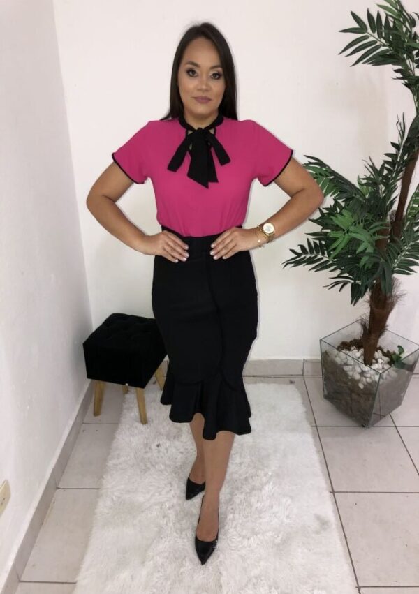 blusa Mirela pink/preto - Imagem 2