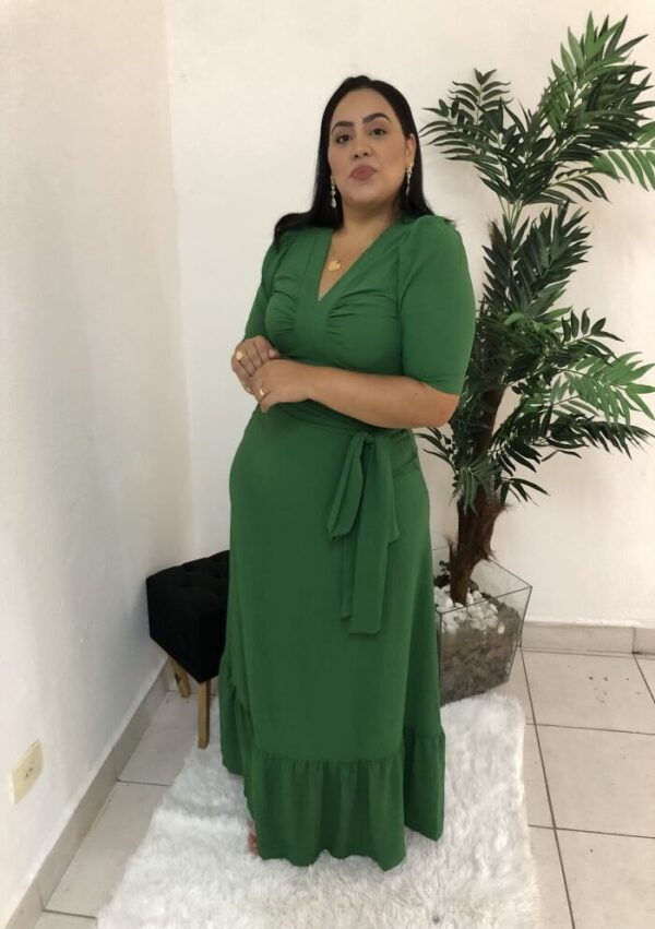 Vestido Longo Laura Verde Bandeira - Imagem 7