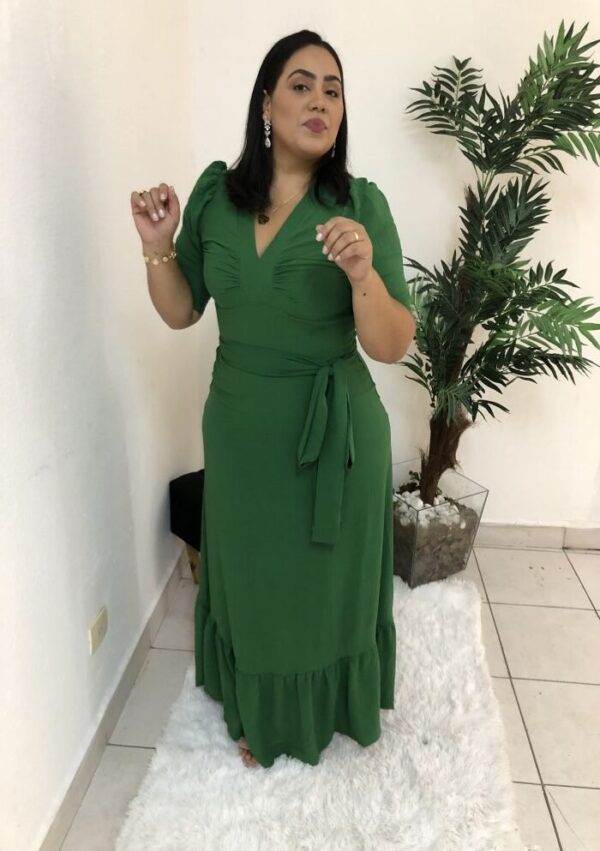Vestido Longo Laura Verde Bandeira - Imagem 3