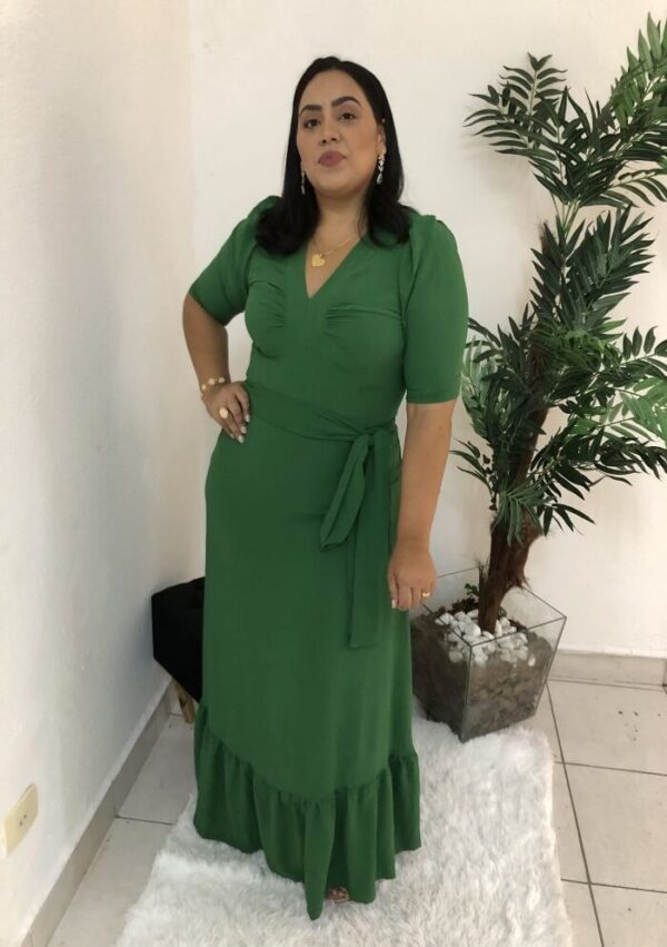 Vestido Longo Laura Verde Bandeira - Imagem 2