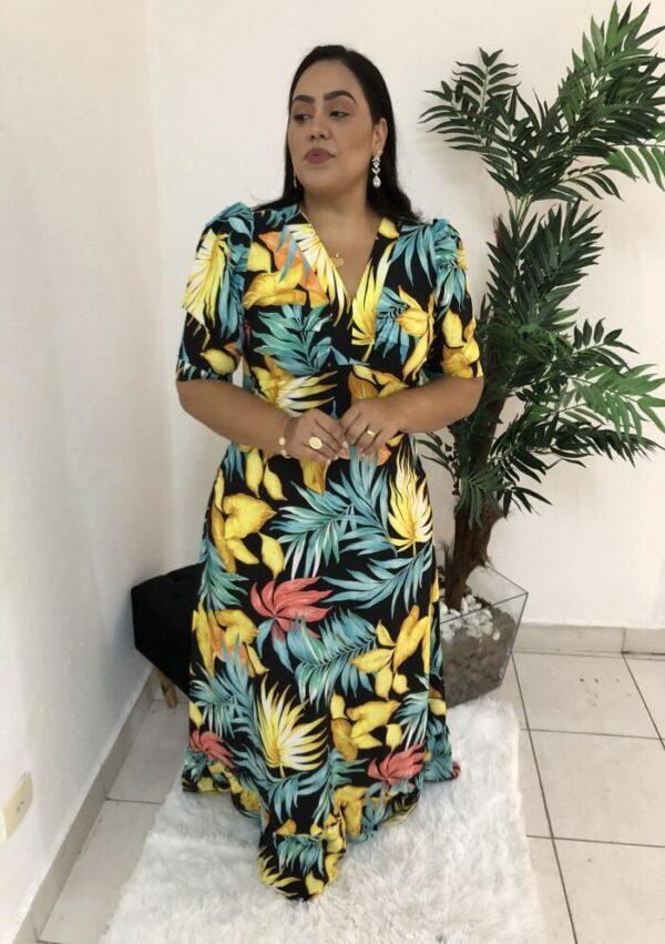 Vestido Longo Laura Folhagem - Imagem 6