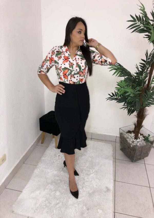 Blusa Flordelis Estampada c/Poa - Imagem 7