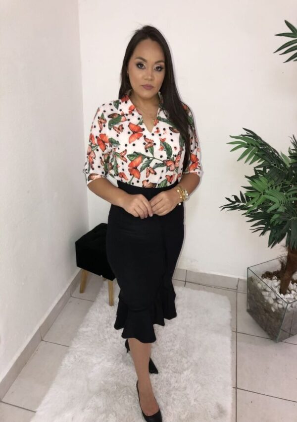 Blusa Flordelis Estampada c/Poa - Imagem 5