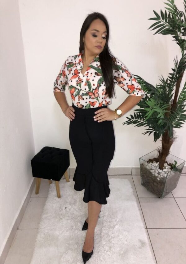 Blusa Flordelis Estampada c/Poa - Imagem 3