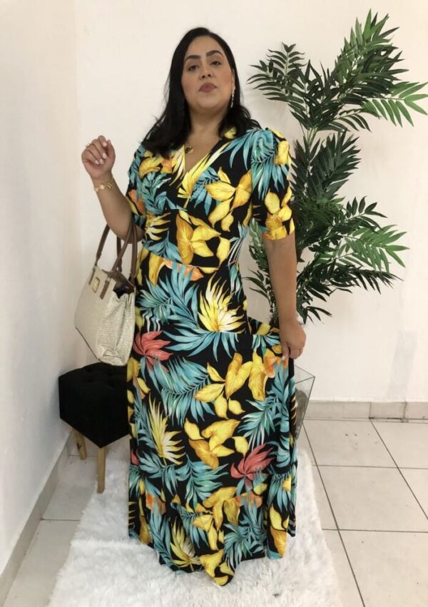 Vestido Longo Laura Folhagem - Imagem 3