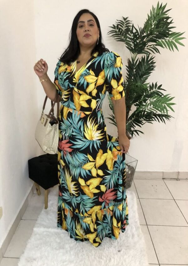 Vestido Longo Laura Folhagem - Imagem 2