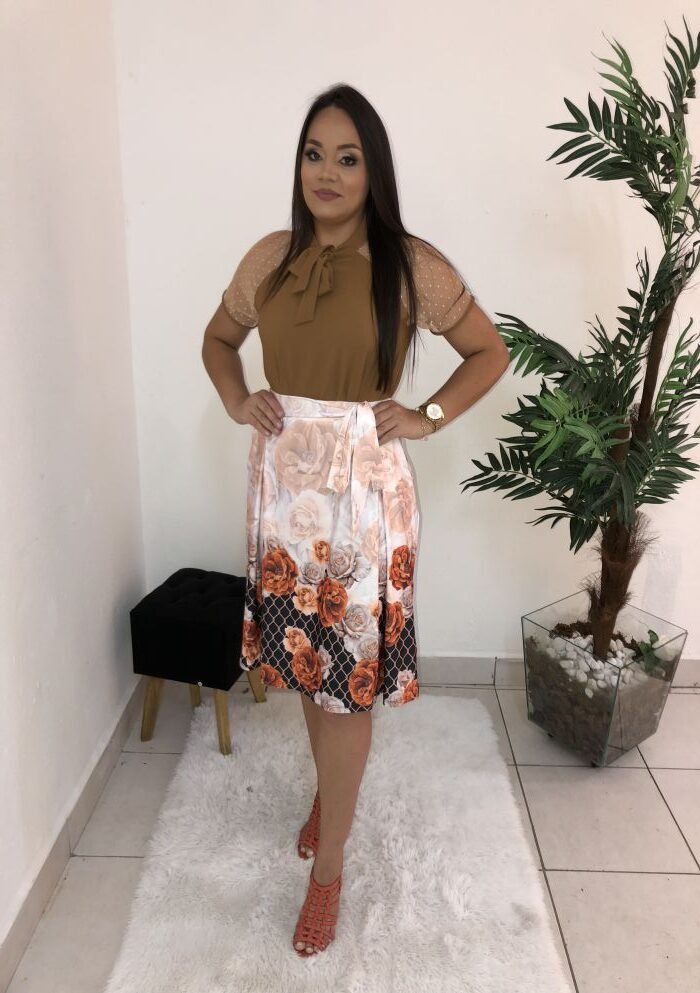 Saia Leandra Suplex Digital Flores - Imagem 2