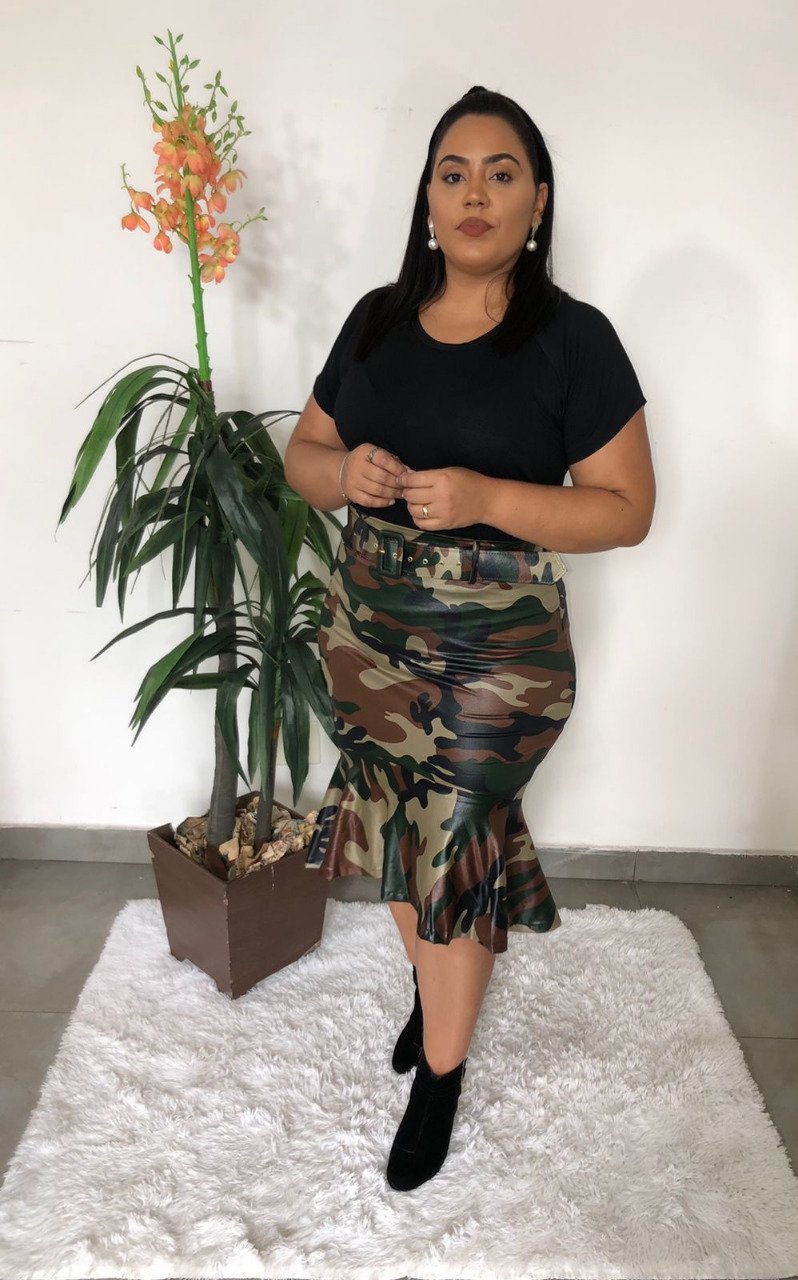 Saia Cassandra em Cirrê Camuflado
